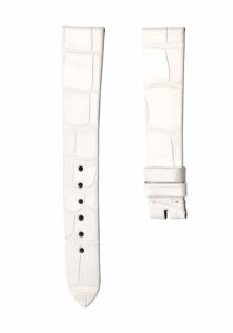White cane grain alligator leather watch strap for Van Cleef & Arpels Charms VCARM93500