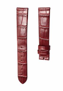 Burgundy cane grain calf leather watch strap for Van Cleef & Arpels Charms VCARM93500