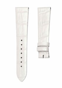 White cane grain calf leather watch strap for Van Cleef & Arpels Charms VCARM93500