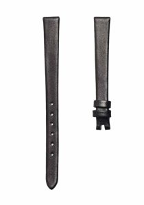 Black flat grain calf leather watch strap for Van Cleef & Arpels Charms VCARM93500