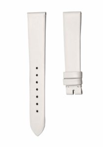 White flat grain calf leather watch strap for Van Cleef & Arpels Charms VCARM93500