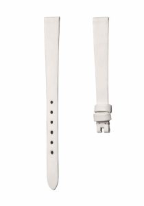 White vertical grain silk watch strap for Van Cleef & Arpels Charms VCARM93500