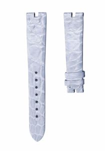 Gloss light blue round grain alligator leather watch strap for Van Cleef & Arpels Poetic Complications VCARN9VI00