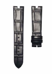 Black cane‑grain buckle‑free calf leather watch strap for Van Cleef & Arpels Poetic Complications VCARN9VI00