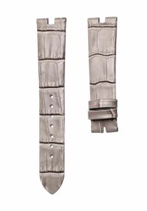 Light grey cane grain calf leather watch strap for Van Cleef & Arpels Poetic Complications VCARN9VI00