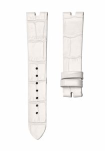 White cane grain calf leather watch strap for Van Cleef & Arpels Poetic Complications VCARN9VI00