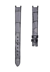 Van Cleef & Arpels Sweet Alhambra VCARO21600 Alligator Leather Watch Strap Black Front