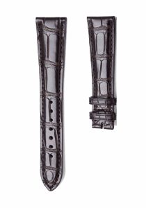 Dark Brown Alligator Leather Watch Strap Front View For Zenith Elite 01.C493